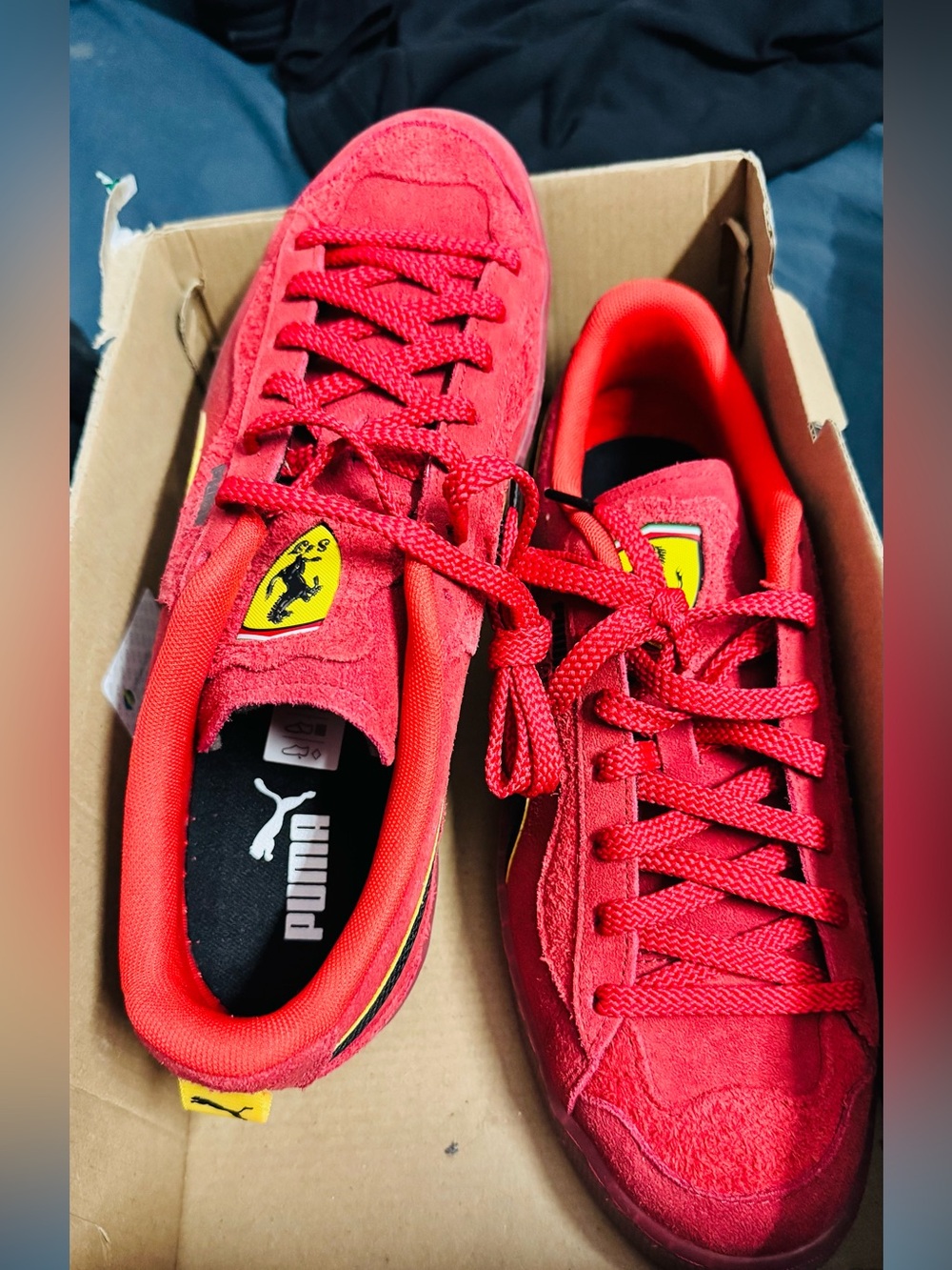 Puma Kids' Red Suede Ferrari-Style Sneakers